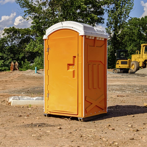 how often are the portable restrooms cleaned and serviced during a rental period in Ironton